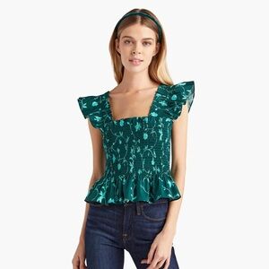 Hill House Home Paz Top in Emerald Botanical